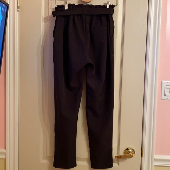 Black Straight Leg Dress Pants w/ tie in front - Picture 4 of 5